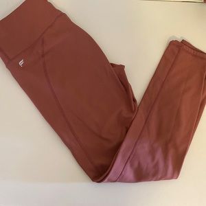 All weather Fabletics leggings in the color blush pink!